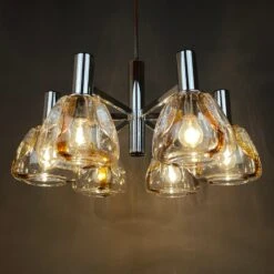 Mid-century Murano Glass Chandelier By Targetti Sankey Italy 1980s -Promos Meubles Boutique 002 2 master