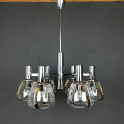 Mid-century Murano Glass Chandelier By Targetti Sankey Italy 1980s -Promos Meubles Boutique 004 master