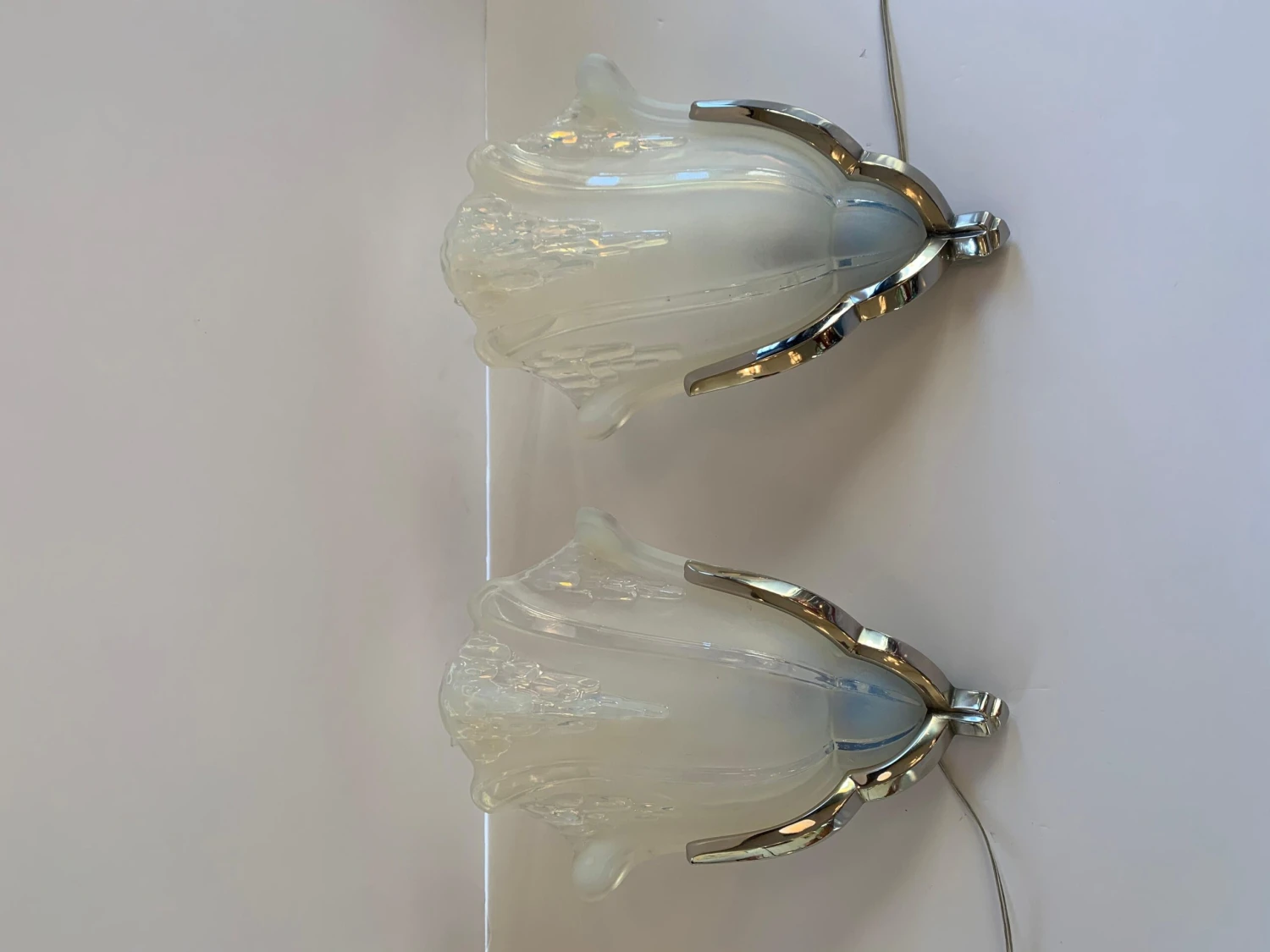 Pair Of Art Deco Corner Sconces Signed Ezan France 'Art Deco Wall Lights, 1930' 11 Pair Of Art Deco Corner Sconces Signed Ezan France 'Art Deco Wall Lights, 1930' – Image 9