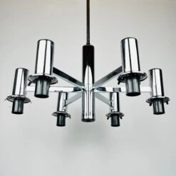 Mid-century Murano Glass Chandelier By Targetti Sankey Italy 1980s -Promos Meubles Boutique 010 master