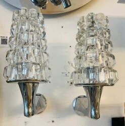 Pair Of French 1970s Crystal High Style Wall Lamps Midcentury Sculptural -Promos Meubles Boutique 0248EB72 69B3 4BF5 A13B 2D6B187DDB67 master