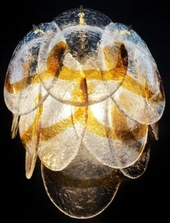 Amazing Pair Of Vintage Italian Murano Wall Lights - Trasparent And Amber Glass -Promos Meubles Boutique 10 copia master