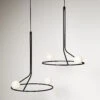 Stylish Minimalistic Contemporary Pendant Lamp Na Linii, Pair Edition Opal Glass -Promos Meubles Boutique 11 org