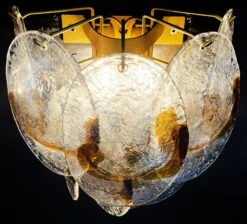 Amazing Pair Of Vintage Italian Murano Wall Lights - Trasparent And Amber Glass -Promos Meubles Boutique 12 1 copia master