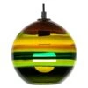 Moss Green Banded Orb Pendant, Hand Blown Glass - Made To Order -Promos Meubles Boutique 13485752 master