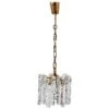 Mid-Century Kalmar Ice Crystal Glass And Brass Pendant Light Or Chandelier 1960s -Promos Meubles Boutique 13523982 master