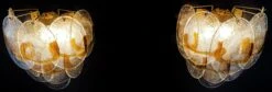 Amazing Pair Of Vintage Italian Murano Wall Lights - Trasparent And Amber Glass -Promos Meubles Boutique 13 copia master