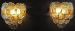 Amazing Pair Of Vintage Italian Murano Wall Lights - Trasparent And Amber Glass -Promos Meubles Boutique 15 copia master