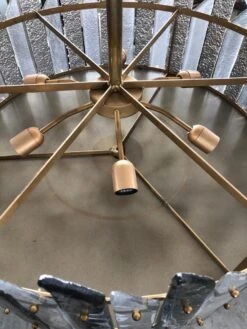 Murano Round Art Glass And Brass Midcentury Chandeliers, 1970 -Promos Meubles Boutique 1600355569581 master