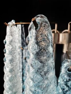 Elegant Pair Of Vintage Blue Glass Petals Drop Wall Sconce, Murano, 1970 -Promos Meubles Boutique 1 1 copia master