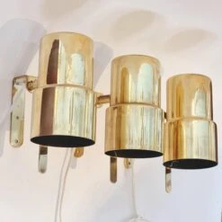 Hans-Agne Jakobsson, Brass Wall Lights V-324, Scandinavian / Mid-Century Modern -Promos Meubles Boutique 20230522 171000 master
