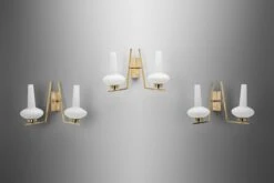 Italian Mid-Century Modern Brass And Glass Wall Lamps, Italy 1950s -Promos Meubles Boutique 2023 05 313089 1 master