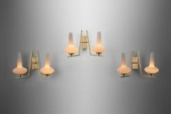 Italian Mid-Century Modern Brass And Glass Wall Lamps, Italy 1950s -Promos Meubles Boutique 2023 05 313089 master