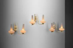 Italian Mid-Century Modern Brass And Glass Wall Lamps, Italy 1950s -Promos Meubles Boutique 2023 05 313092 master