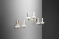 Italian Mid-Century Modern Brass And Glass Wall Lamps, Italy 1950s -Promos Meubles Boutique 2023 05 313099 1 master