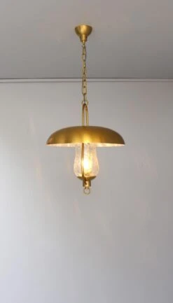 3 Fine French Hanging Bronze And "Craquelé" Glass Lanterns By Jean Perzel -Promos Meubles Boutique 2094 Lanterne rustique Perzel modele 824 MM15 master