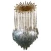 Murano Midcentury Sea Water Color Glass And Brass Chandelier, 1970 -Promos Meubles Boutique 22580462 master