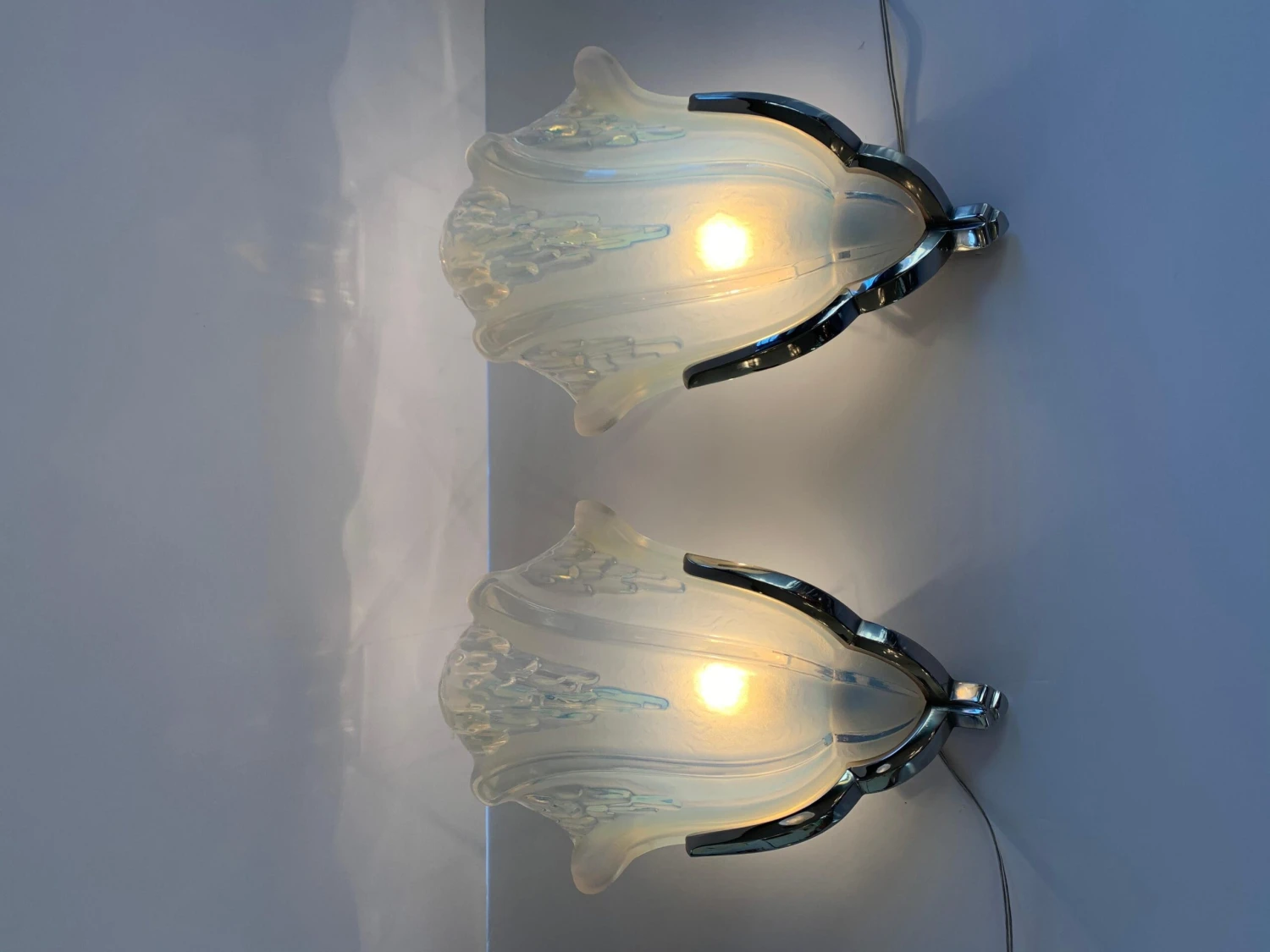 Pair Of Art Deco Corner Sconces Signed Ezan France 'Art Deco Wall Lights, 1930' 4 Pair Of Art Deco Corner Sconces Signed Ezan France 'Art Deco Wall Lights, 1930' – Image 2