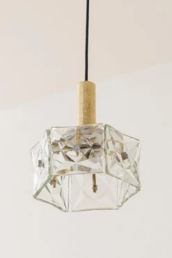 Vintage Pendant Lamp By Lustres Pelotas, Brass And Prismatic Glass, Brazil 1950s -Promos Meubles Boutique 230420 Bossa ph Ana Pigosso 092 AL master