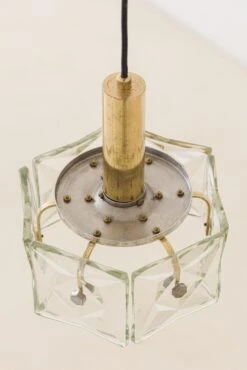 Vintage Pendant Lamp By Lustres Pelotas, Brass And Prismatic Glass, Brazil 1950s -Promos Meubles Boutique 230420 Bossa ph Ana Pigosso 093 AL master