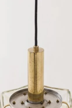 Vintage Pendant Lamp By Lustres Pelotas, Brass And Prismatic Glass, Brazil 1950s -Promos Meubles Boutique 230420 Bossa ph Ana Pigosso 095 AL master