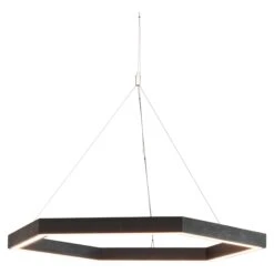 Oak Small Hexagon Chandelier By Hollis & Morris