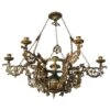 Art Nouveau Patinated Bronze And Brass Candle Chandelier, Seven Candleholders -Promos Meubles Boutique 24223592 master