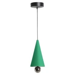 Petite Friture Small Cherry LED Pendant Light In Mint-Green & Titanium Aluminium