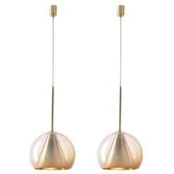 Set Of 2 Big Neutral Nude Kono Pendant Lights By Dechem Studio