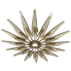 Dahlia Mod. 1563 M. Ingrand For Fontana Arte Brass Glass Chandelier Italy 50s