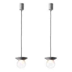 Promos Meubles Boutique 23 Set Of 2 Silver Stratos Mini Ball Pendant Light By Dechem Studio
