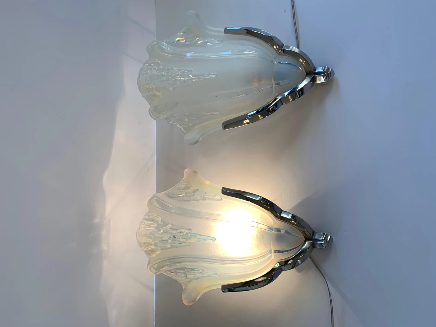 Pair Of Art Deco Corner Sconces Signed Ezan France 'Art Deco Wall Lights, 1930' 9 Pair Of Art Deco Corner Sconces Signed Ezan France 'Art Deco Wall Lights, 1930' – Image 7