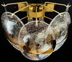 Amazing Pair Of Vintage Italian Murano Wall Lights - Trasparent And Amber Glass -Promos Meubles Boutique 4 2 copia master