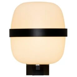 Miguel Milá 'Wally Cesta' Wall Lamp In Opal Glass And Black For Santa & Cole -Promos Meubles Boutique 4 master 6