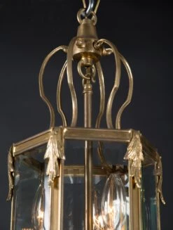 Pair Of Bronze Hexagonal Lanterns, French Mid-20th Century -Promos Meubles Boutique 5570 lantern top master