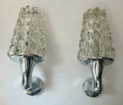 Pair Of French 1970s Crystal High Style Wall Lamps Midcentury Sculptural -Promos Meubles Boutique 6208A718 454F 4C6D 896B 0F816D2C564A master