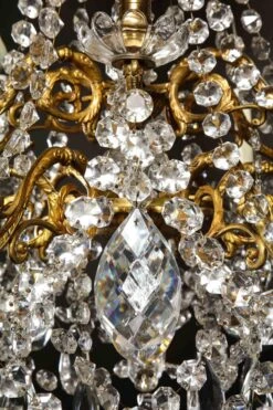 Large Antique French Louis XVI Style Gilt Bronze And Cut Crystal Chandelier -Promos Meubles Boutique 6R1A0695 master