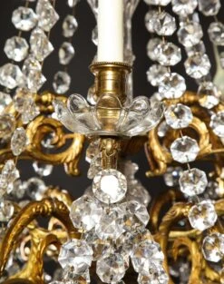 Large Antique French Louis XVI Style Gilt Bronze And Cut Crystal Chandelier -Promos Meubles Boutique 6R1A0696 master