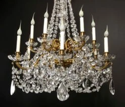 Large Antique French Louis XVI Style Gilt Bronze And Cut Crystal Chandelier -Promos Meubles Boutique 6R1A0697 master