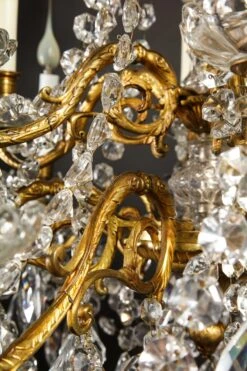 Large Antique French Louis XVI Style Gilt Bronze And Cut Crystal Chandelier -Promos Meubles Boutique 6R1A0708 master