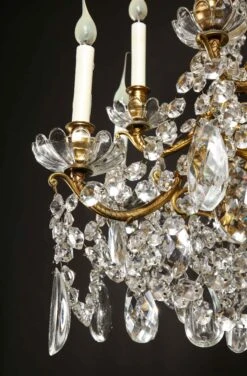 Large Antique French Louis XVI Style Gilt Bronze And Cut Crystal Chandelier -Promos Meubles Boutique 6R1A0711 master