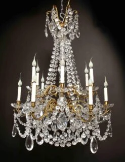 Large Antique French Louis XVI Style Gilt Bronze And Cut Crystal Chandelier -Promos Meubles Boutique 6R1A0719 master