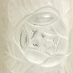 Pair Of Art Deco Frosted Glass & Chrome Rectangular Vanity Lights W/ Rose Motifs -Promos Meubles Boutique 6R1A9918 master