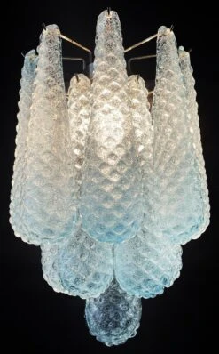 Elegant Pair Of Vintage Blue Glass Petals Drop Wall Sconce, Murano, 1970 -Promos Meubles Boutique 6 1 copia master