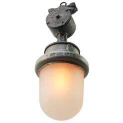 Grey Metal Vintage Industrial Frosted Glass Pendants Hanging Lamp -Promos Meubles Boutique 733 stare selo frosted 03a master