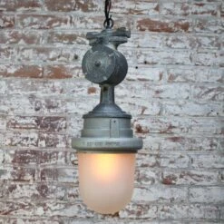 Grey Metal Vintage Industrial Frosted Glass Pendants Hanging Lamp -Promos Meubles Boutique 733 stare selo frosted 04a master