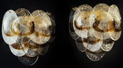 Amazing Pair Of Vintage Italian Murano Wall Lights - Trasparent And Amber Glass -Promos Meubles Boutique 7 copia master