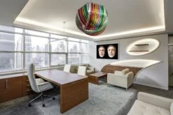 Pair Of Curvati Rainbow Ceiling Lights, Multicolored Triedri, 24 Murano Glasses -Promos Meubles Boutique 7 master 4