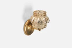 Helena Tynell, Wall Light, Brass, Glass, Glashütte Limburg, Germany, 1960s -Promos Meubles Boutique 8031v3 master