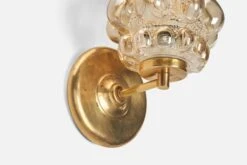 Helena Tynell, Wall Light, Brass, Glass, Glashütte Limburg, Germany, 1960s -Promos Meubles Boutique 8031v5 master